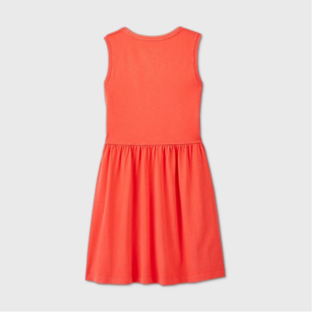 Womens Sleeveless Dress Babydoll Mini Tank Coral - Picture 3 of 5